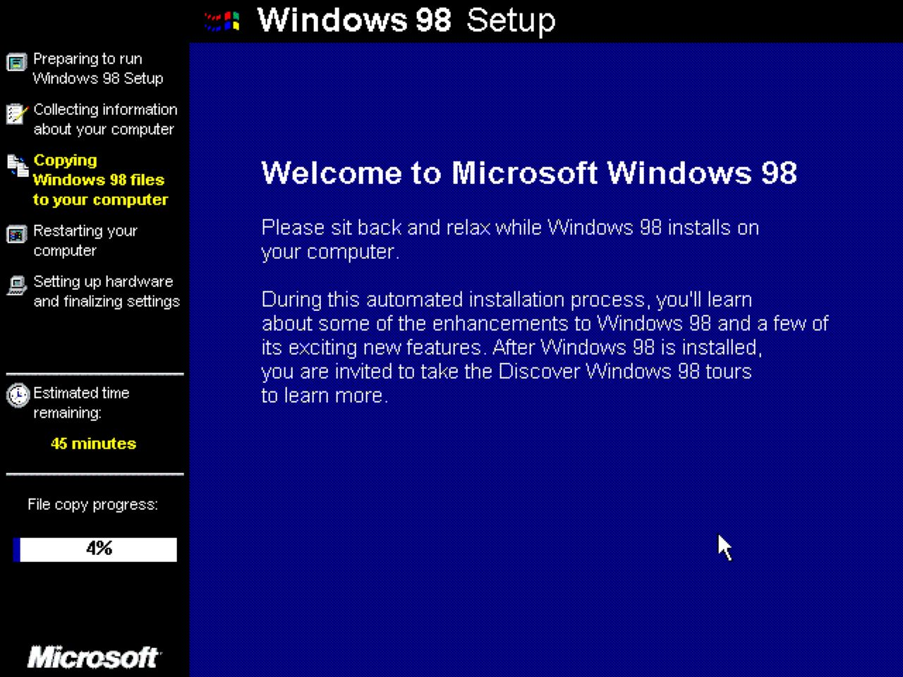 Windows 98 QuickInstall, instalace Win98 rychle a pohodlně | high ...