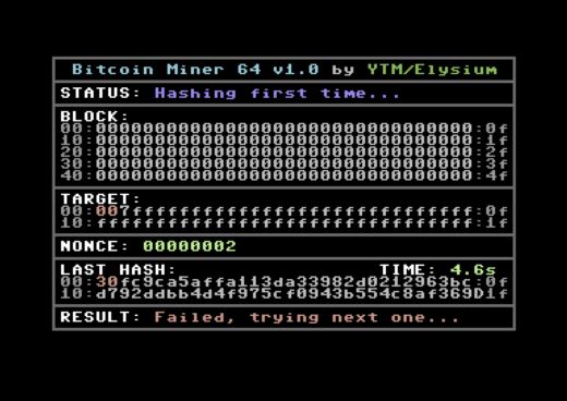 Commodore 64 a těžba bitcoinu