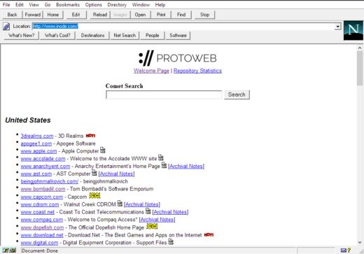 Protoweb, retro střípek internetu pro vaše staré počítače